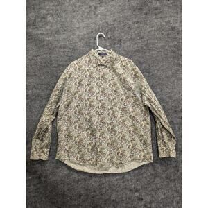 Alan Flusser Men's Paisley Print Long Sleeve Button Down Casual Shirt Size XL